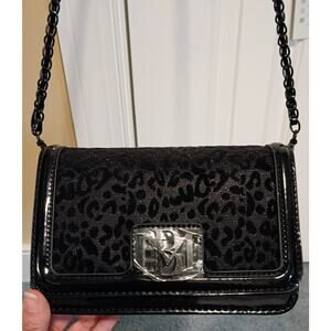 Badgley Mischka - Women's Black Leopard Print Crossbody Bag - NWT